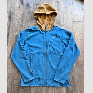 Mountain Hardwear Norse Peak Full-Zip Hoodie Size M Blue Tan Fleece Jacket